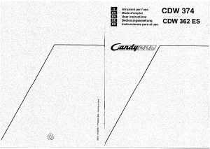 Manuale Candy CDW 374/1 Lavastoviglie