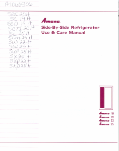 Manual Amana SL25H Fridge-Freezer