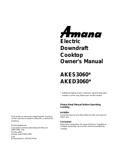 Handleiding Amana AKES3060E Kookplaat