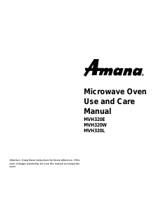 Manual Amana MVH320L Microwave