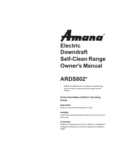 Handleiding Amana ARDS802SS Fornuis