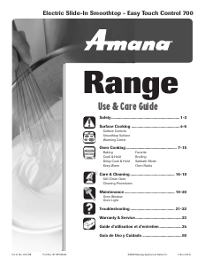 Handleiding Amana AES3760BCB Fornuis