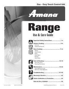 Manual de uso Amana AGR5725RDW12 Cocina