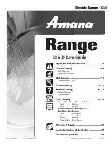 Manual Amana AER4311AAW Range