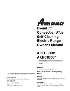 Handleiding Amana ARHC8700LL Fornuis