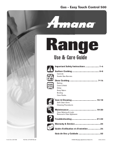 Manual de uso Amana AGR5725RDQ13 Cocina