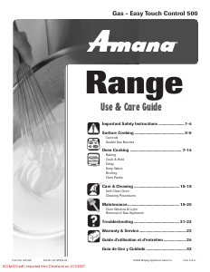 Manual de uso Amana AGR5715QDS21 Cocina