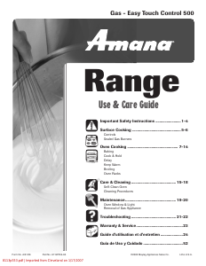 Manual de uso Amana AGR5715QDQ22 Cocina