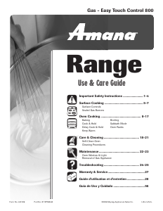 Manual de uso Amana AGR5825RDS Cocina