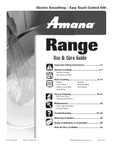 Mode d’emploi Amana AER5815RCS Cuisinière