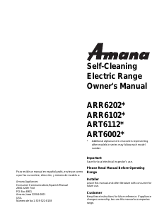 Handleiding Amana ARR6200L Fornuis