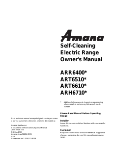 Manual Amana ART6610WW Range