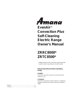 Manual Amana ZRTC8500E Range