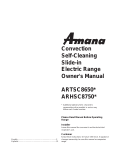 Handleiding Amana ARHSC8750E Fornuis