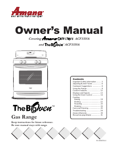 Mode d’emploi Amana ACF3315AK Cuisinière