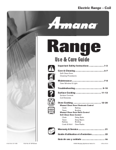 Mode d’emploi Amana AER4111AAW Cuisinière