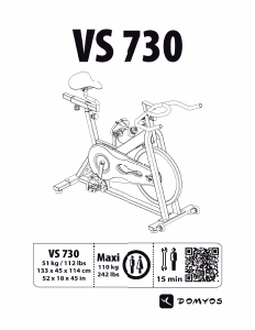 Mode d’emploi Domyos VS 730 Vélo d’appartement