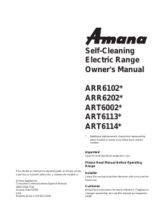 Handleiding Amana ARR6102W Fornuis