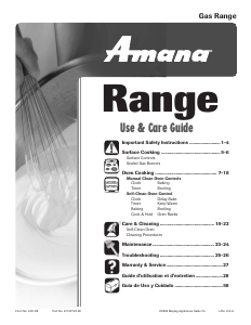 Manual de uso Amana AGR5712BDW0 Cocina