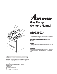Handleiding Amana ARG3601LL Fornuis