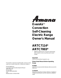 Handleiding Amana ARTC7003L Fornuis