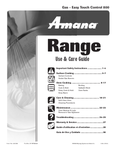 Manual de uso Amana AGR5825RDS11 Cocina