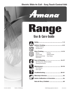 Manual de uso Amana AES3540BAW0 Cocina