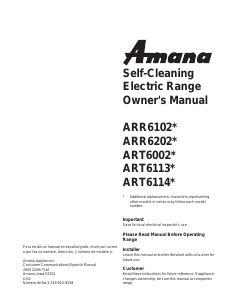 Handleiding Amana ART6113LL Fornuis