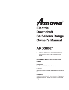 Handleiding Amana ARDS802E Fornuis