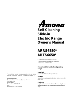 Handleiding Amana ARRS6550LL Fornuis