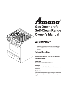 Mode d’emploi Amana AGDS902SS Cuisinière