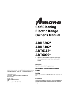 Handleiding Amana ARR6300WW Fornuis