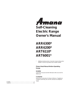 Handleiding Amana ART6110W Fornuis