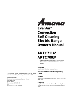 Handleiding Amana ARTC7114LL Fornuis