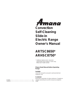 Manual de uso Amana ARTSC8650E Cocina
