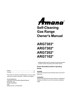 Handleiding Amana ARG7303CC Fornuis