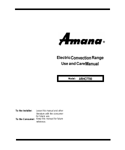 Manual Amana ARHC7700WW Range