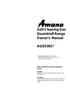 Handleiding Amana AGDS901WW Fornuis