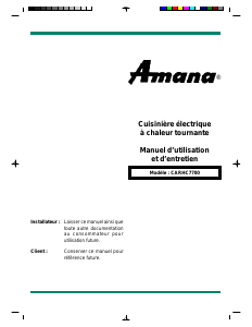 Mode d’emploi Amana CARHC7700E Cuisinière