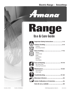 Mode d’emploi Amana AER5712AAQ14 Cuisinière