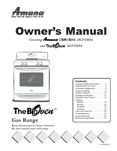 Mode d’emploi Amana DCF3305BT Cuisinière