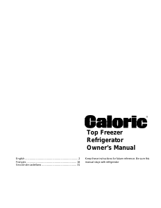 Handleiding Caloric GTW21B2L Koel-vries combinatie