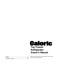 Mode d’emploi Caloric GTG18B2W Réfrigérateur combiné