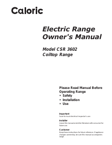 Manual Caloric CSR3602WW Range