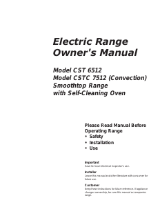 Manual Caloric CST6512WW Range
