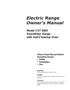 Manual Caloric CST6003W Range