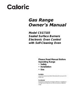 Manual Caloric CSG7103W Range