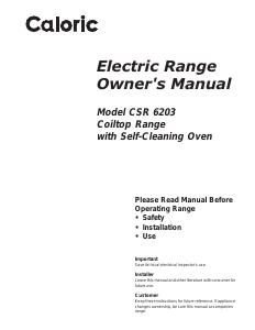 Manual Caloric CSR6203W Range