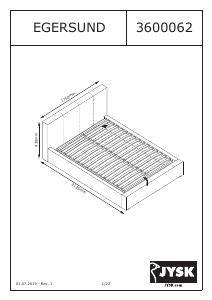 Manuale JYSK Egersund (160x200) Struttura letto