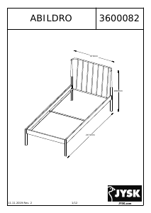 Käyttöohje JYSK Abildro (90x200) Sängynrunko